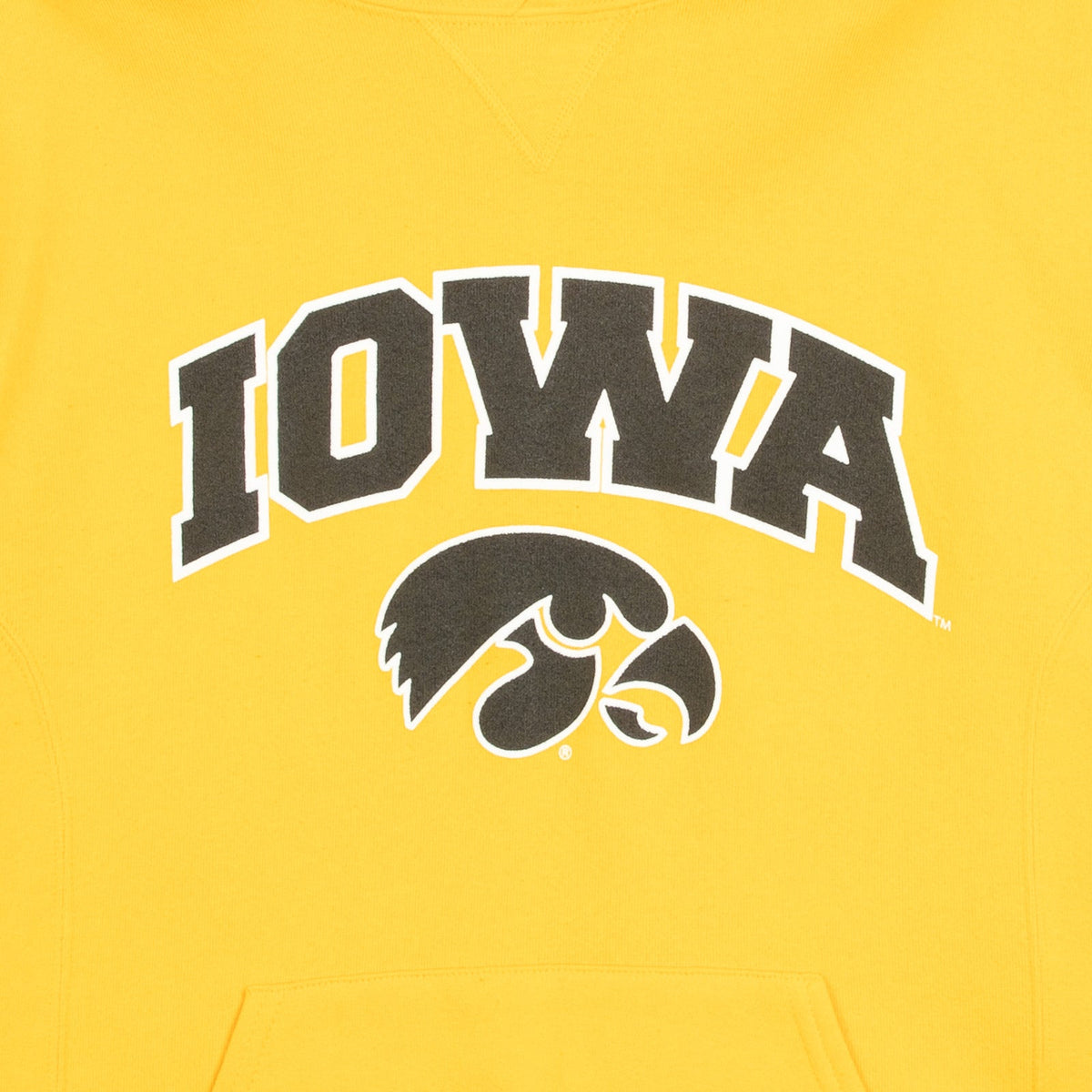 MEN'S VINTAGE RUSSELL ATHLETIC IOWA HOODED SWEATSHIRT - MEDIUM