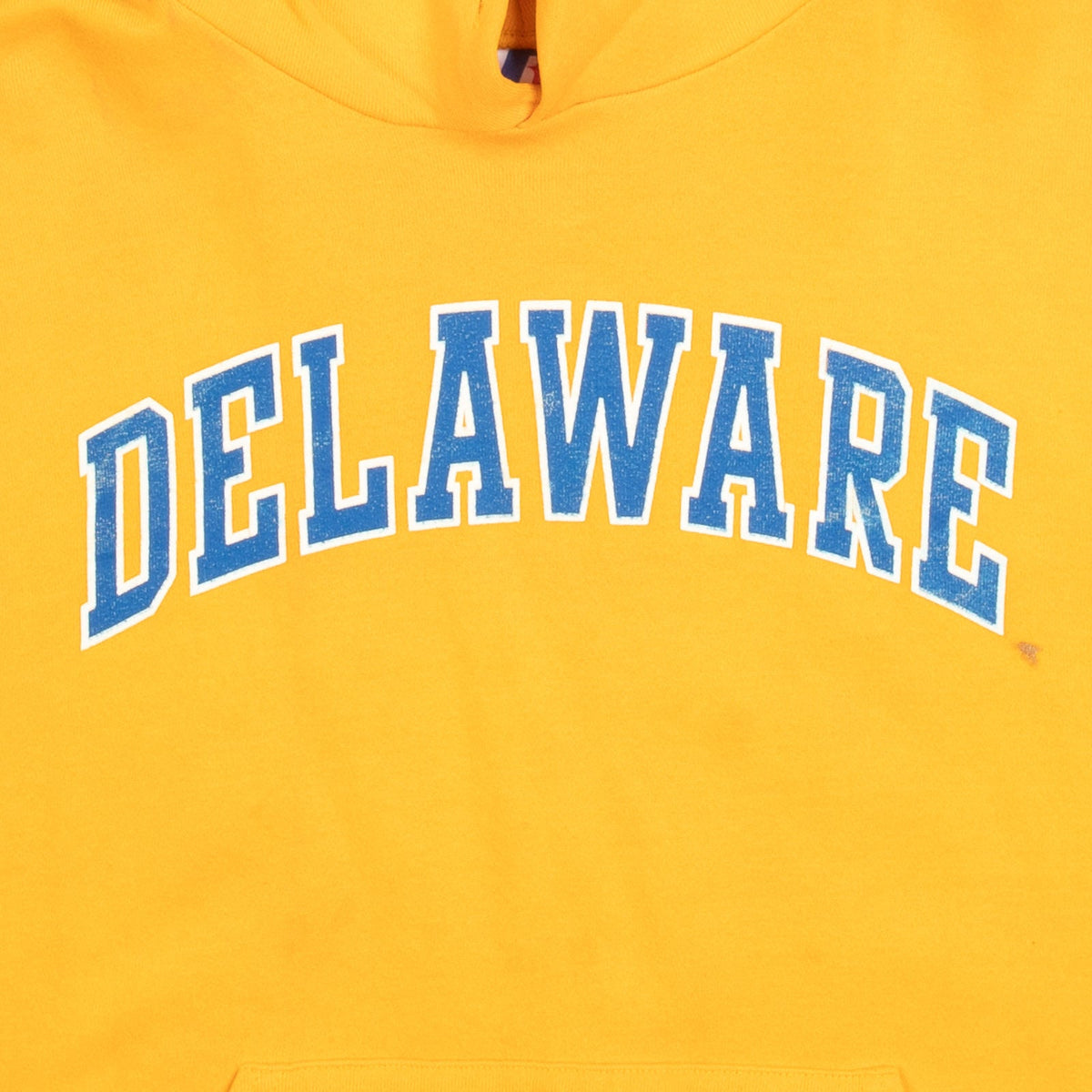 MEN'S VINTAGE RUSSELL ATHLETIC DELAWARE HOODED SWEATSHIRT - SMALL