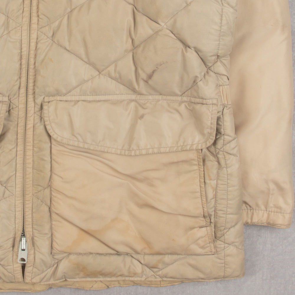 MEN'S VINTAGE 1980S SHERPA COLLARED FULL ZIP BOMBER JACKET - MEDIUM