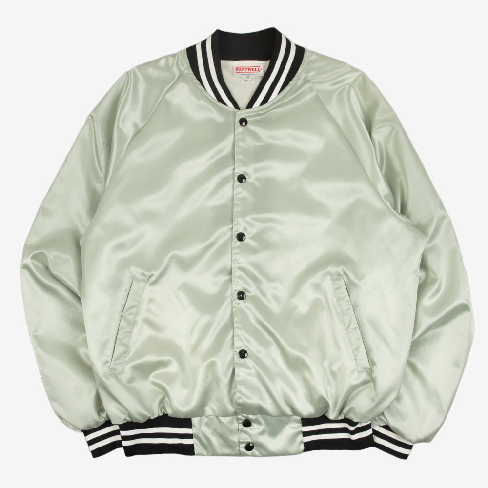 MEN'S VINTAGE 1990S SEAMLESS GUTTERING SATIN BOMBER JACKET - LARGE