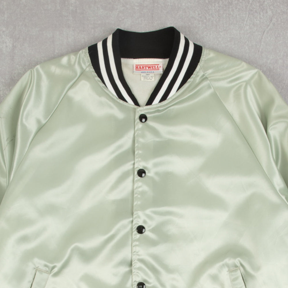 MEN'S VINTAGE 1990S SEAMLESS GUTTERING SATIN BOMBER JACKET - LARGE