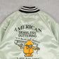 MEN'S VINTAGE 1990S SEAMLESS GUTTERING SATIN BOMBER JACKET - LARGE