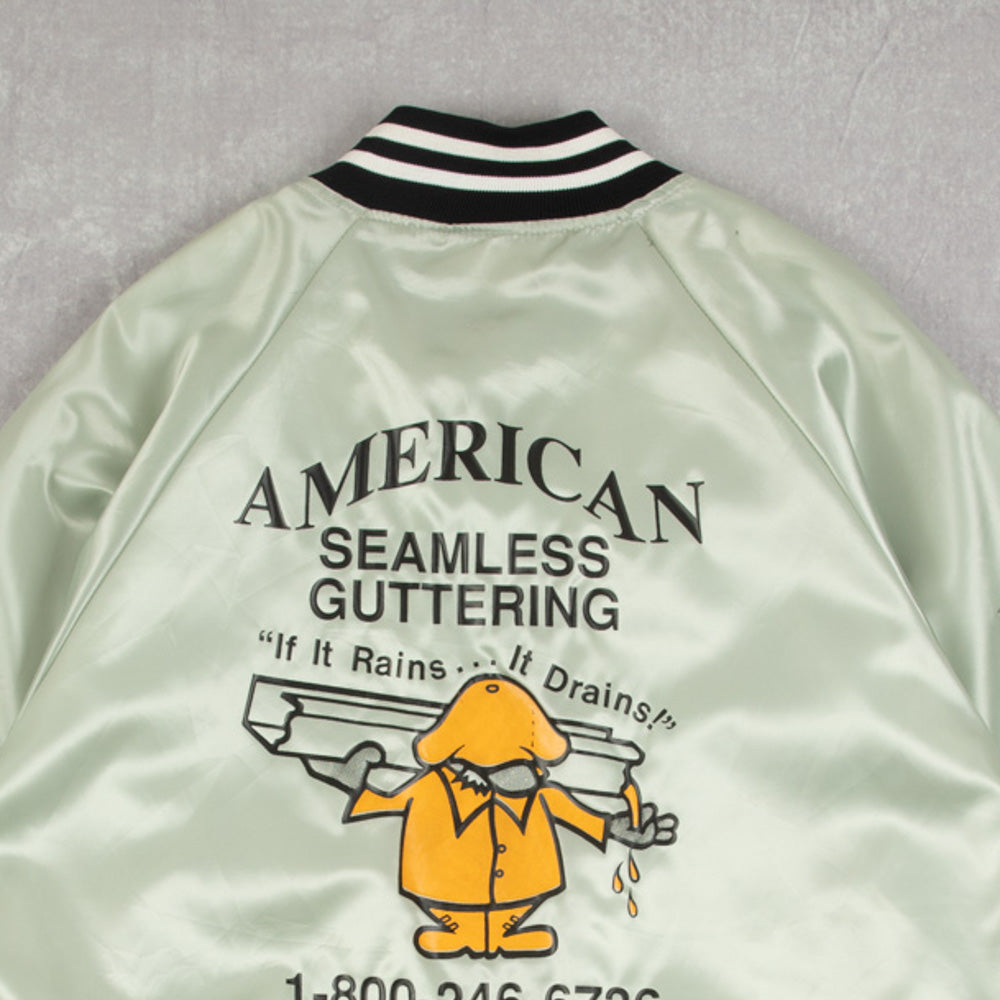 MEN'S VINTAGE 1990S SEAMLESS GUTTERING SATIN BOMBER JACKET - LARGE
