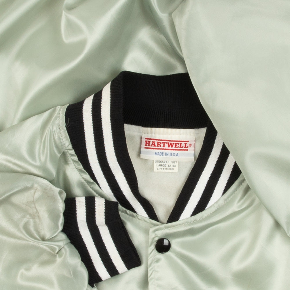 MEN'S VINTAGE 1990S SEAMLESS GUTTERING SATIN BOMBER JACKET - LARGE