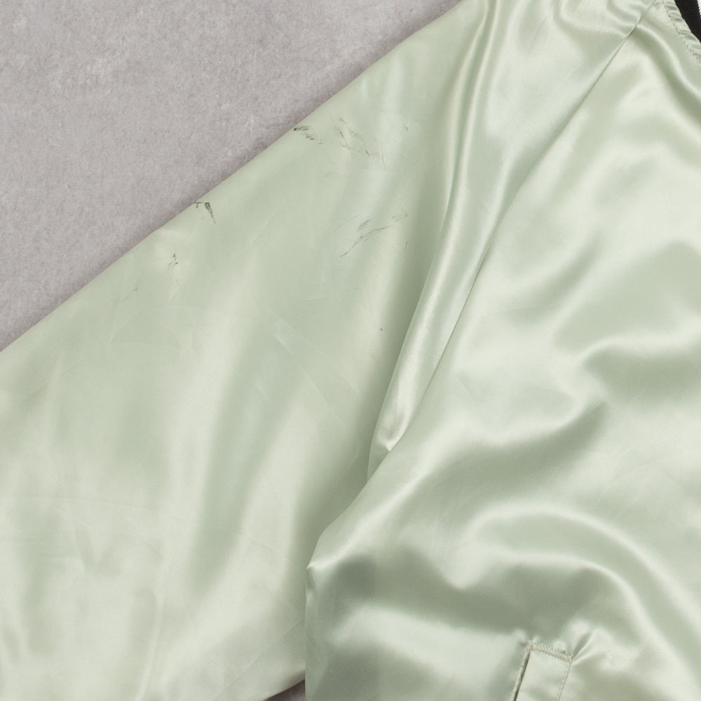 MEN'S VINTAGE 1990S SEAMLESS GUTTERING SATIN BOMBER JACKET - LARGE