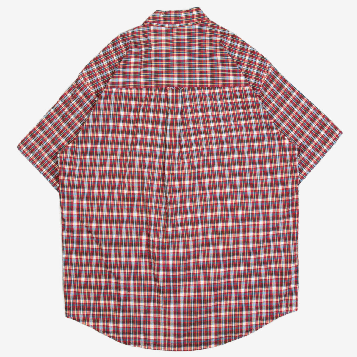 MEN'S VINTAGE 1990S RALPH LAUREN CHECKED SHORT SLEEVE SHIRT - LARGE