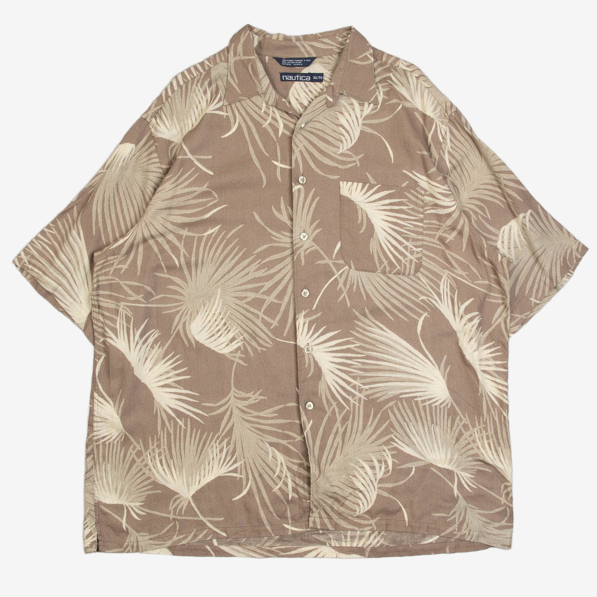 MEN'S VINTAGE 1990S NAUTICA HAWAIIAN SHORT SLEEVE PATTERNED SHIRT - XX-LARGE