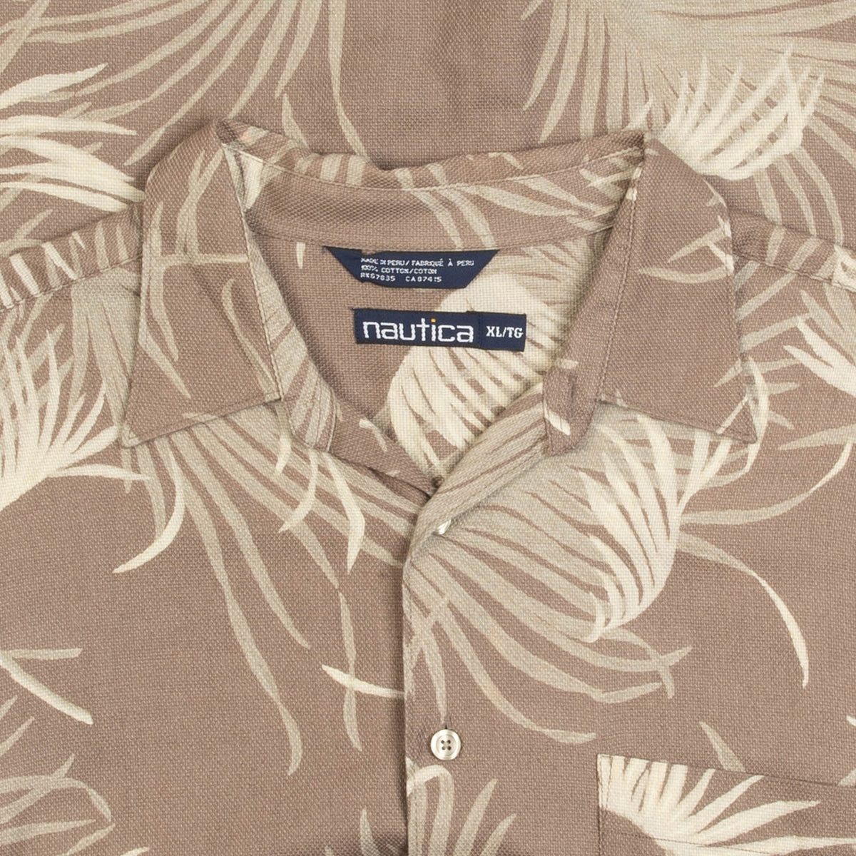 MEN'S VINTAGE 1990S NAUTICA HAWAIIAN SHORT SLEEVE PATTERNED SHIRT - XX-LARGE