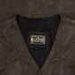MEN'S VINTAGE 1990S LEATHER GILET VEST JACKET - LARGE