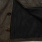 MEN'S VINTAGE 1990S LEATHER GILET VEST JACKET - LARGE