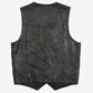 MEN'S VINTAGE 1990S LEATHER VEST JACKET - SMALL