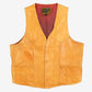 MEN'S VINTAGE 1980S LEATHER VEST JACKET - SMALL