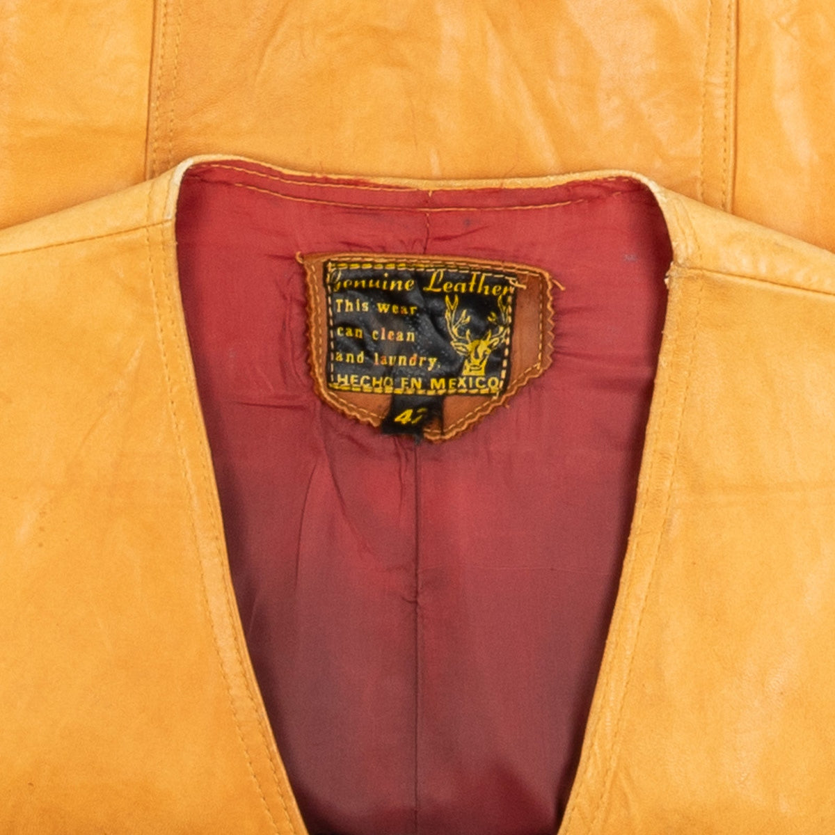 MEN'S VINTAGE 1980S LEATHER VEST JACKET - SMALL