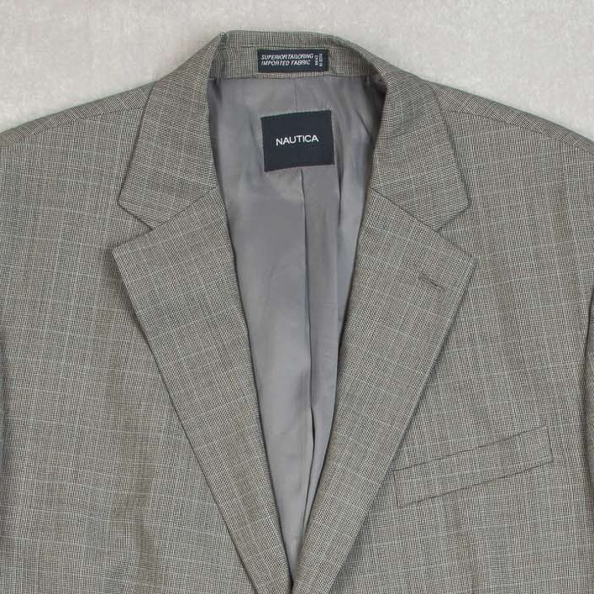 MEN'S VINTAGE 1990S NAUTICA CHECKED BLAZER SUIT JACKET - LARGE