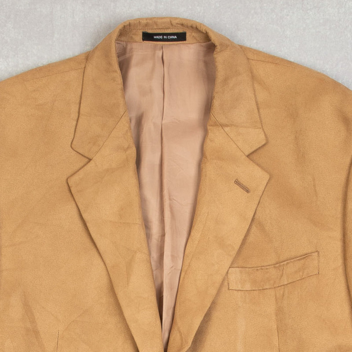 MEN'S VINTAGE 1990S CHAPS SUEDE STYLE BLAZER SUIT JACKET - MEDIUM