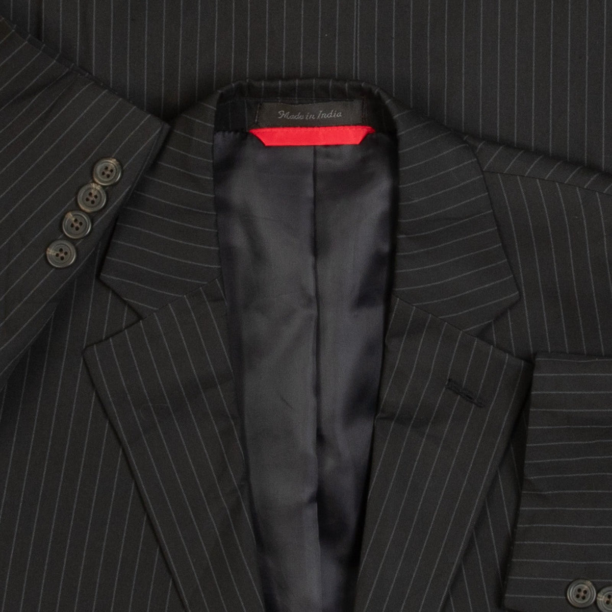 MEN'S VINTAGE 1990S CHAPS PINSTRIPE BLAZER SUIT JACKET - MEDIUM