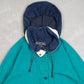 MEN'S VINTAGE 1990S HOODED FULL ZIP PARKA JACKET - X-LARGE