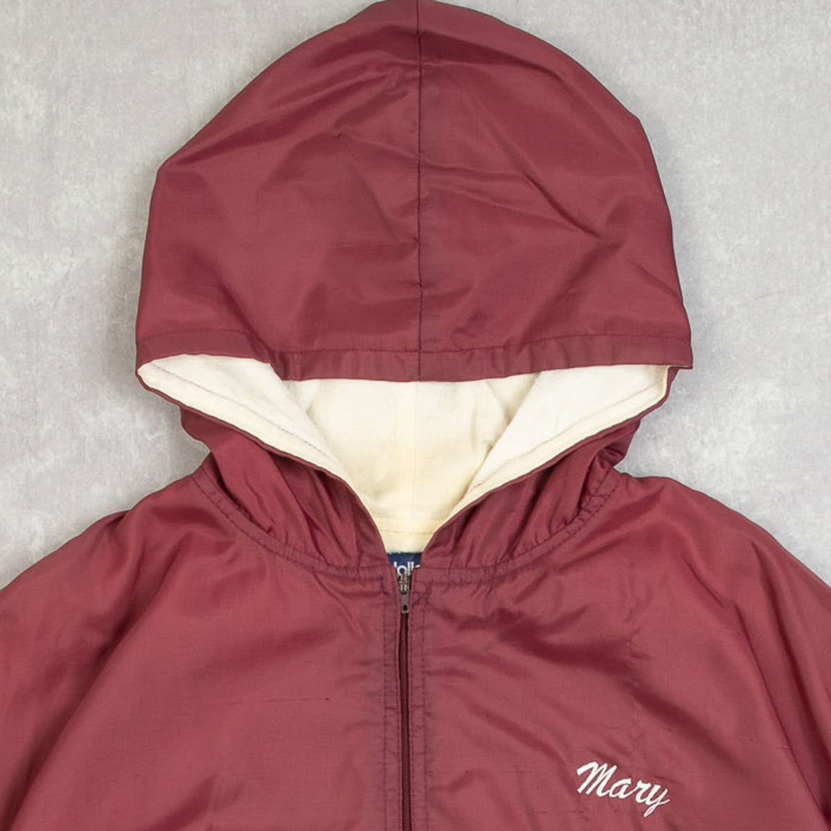 MEN'S VINTAGE 1980S HOODED STROUDSBURG HOCKEY QUARTER ZIP JACKET - LARGE