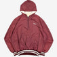 MEN'S VINTAGE 1980S HOODED STROUDSBURG HOCKEY QUARTER ZIP JACKET - LARGE