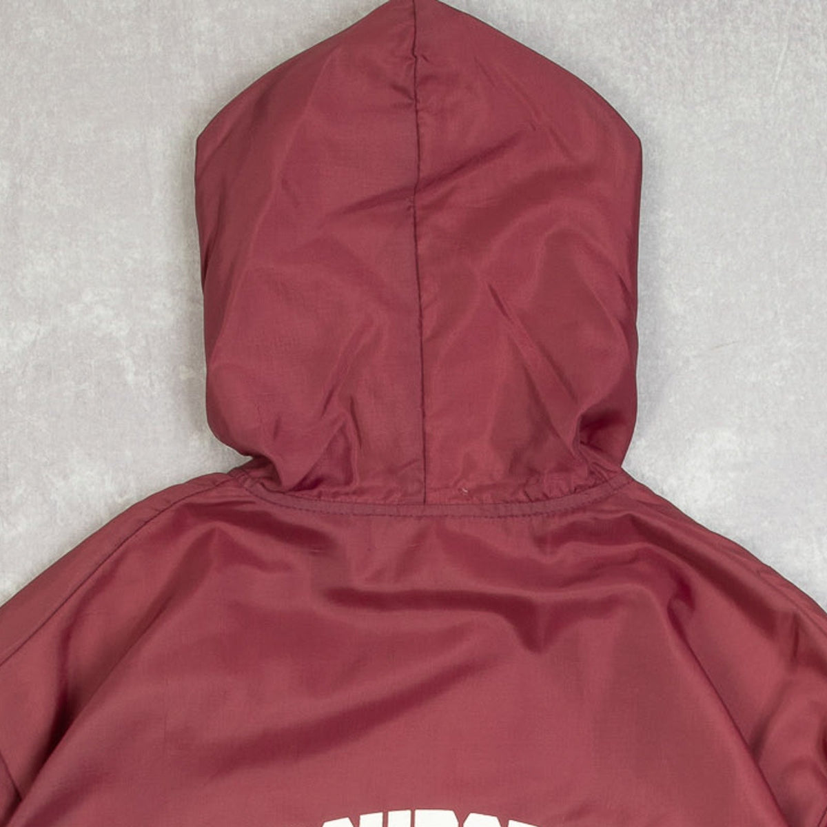 MEN'S VINTAGE 1980S HOODED STROUDSBURG HOCKEY QUARTER ZIP JACKET - LARGE