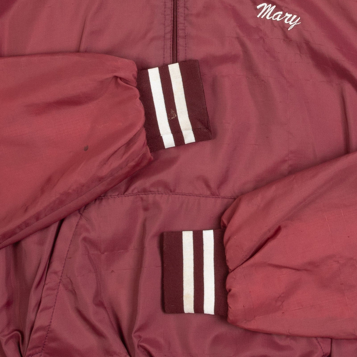 MEN'S VINTAGE 1980S HOODED STROUDSBURG HOCKEY QUARTER ZIP JACKET - LARGE