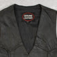 MEN'S VINTAGE 1990S LEATHER VEST JACKET - SMALL