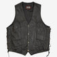 MEN'S VINTAGE 1990S LEATHER VEST JACKET - SMALL