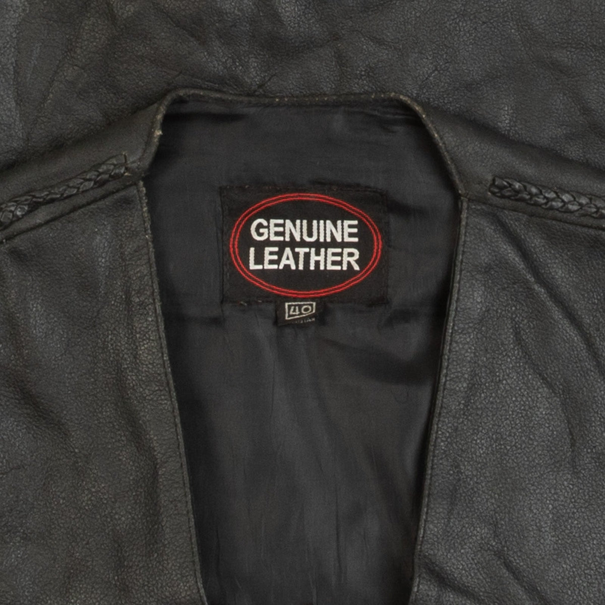 MEN'S VINTAGE 1990S LEATHER VEST JACKET - SMALL