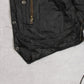 MEN'S VINTAGE 1990S LEATHER VEST JACKET - SMALL