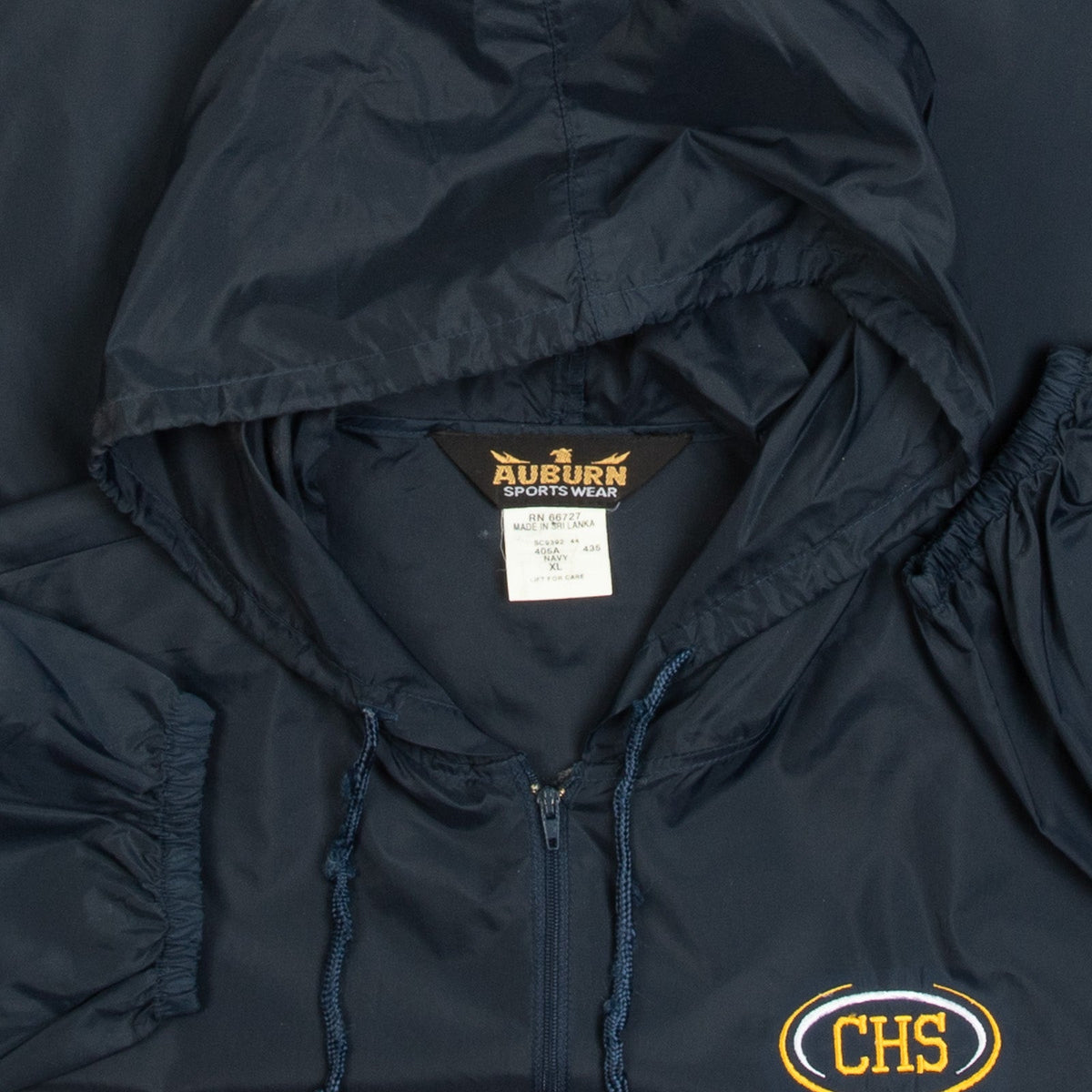 MEN'S VINTAGE 1980S HOODED CHS QUARTER ZIP JACKET - X-LARGE