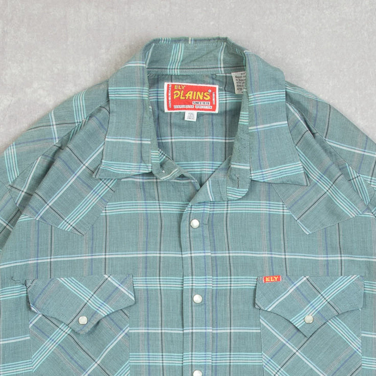 MEN'S VINTAGE 1990S CHECKED WESTERN SHORT SLEEVE SHIRT - X-LARGE