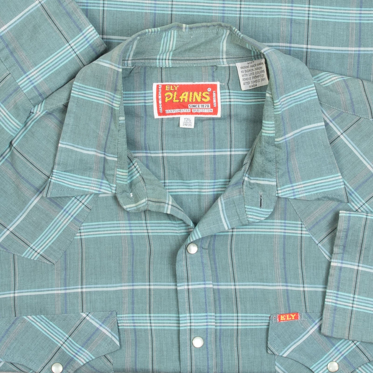 MEN'S VINTAGE 1990S CHECKED WESTERN SHORT SLEEVE SHIRT - X-LARGE