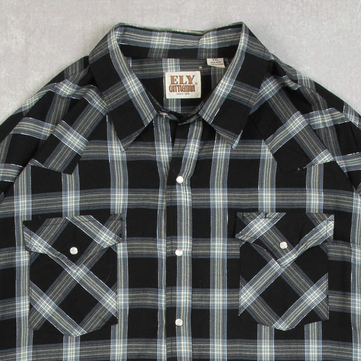 MEN'S VINTAGE 1990S CHECKED WESTERN SHIRT - XX-LARGE