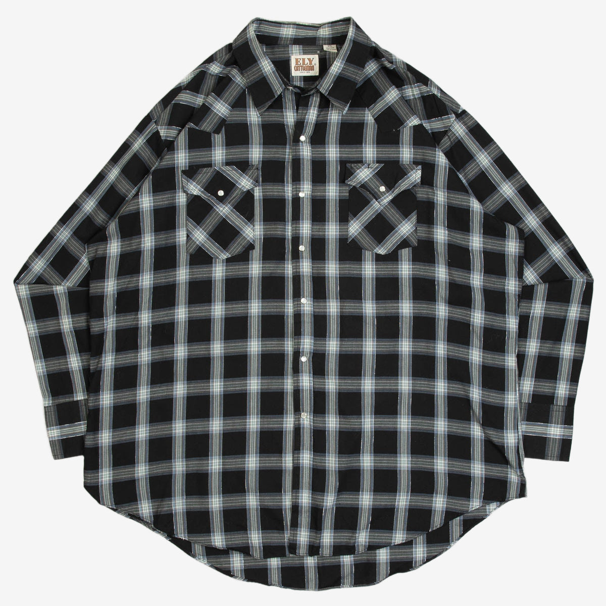MEN'S VINTAGE 1990S CHECKED WESTERN SHIRT - XX-LARGE