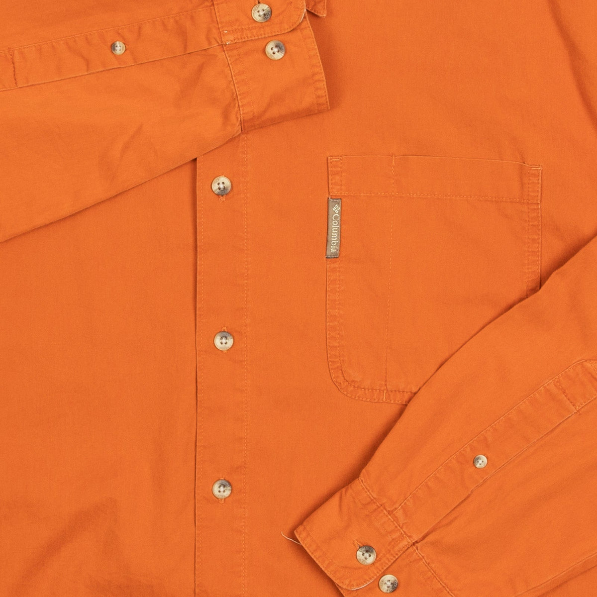 MEN'S VINTAGE 1990S COLUMBIA CROPPED COTTON SHIRT - X-LARGE
