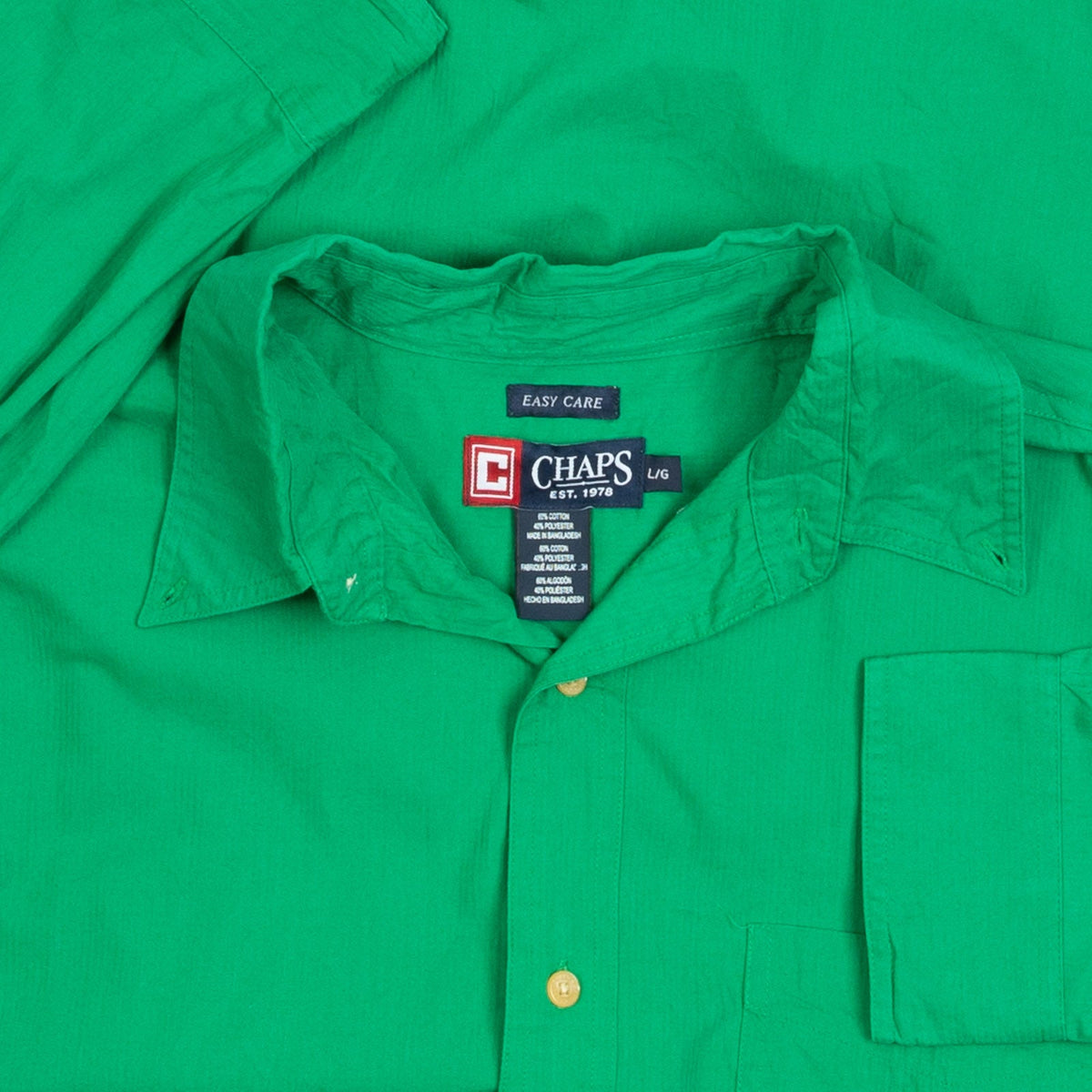 MEN'S VINTAGE 1990S CHAPS LONG SLEEVE SHIRT - LARGE