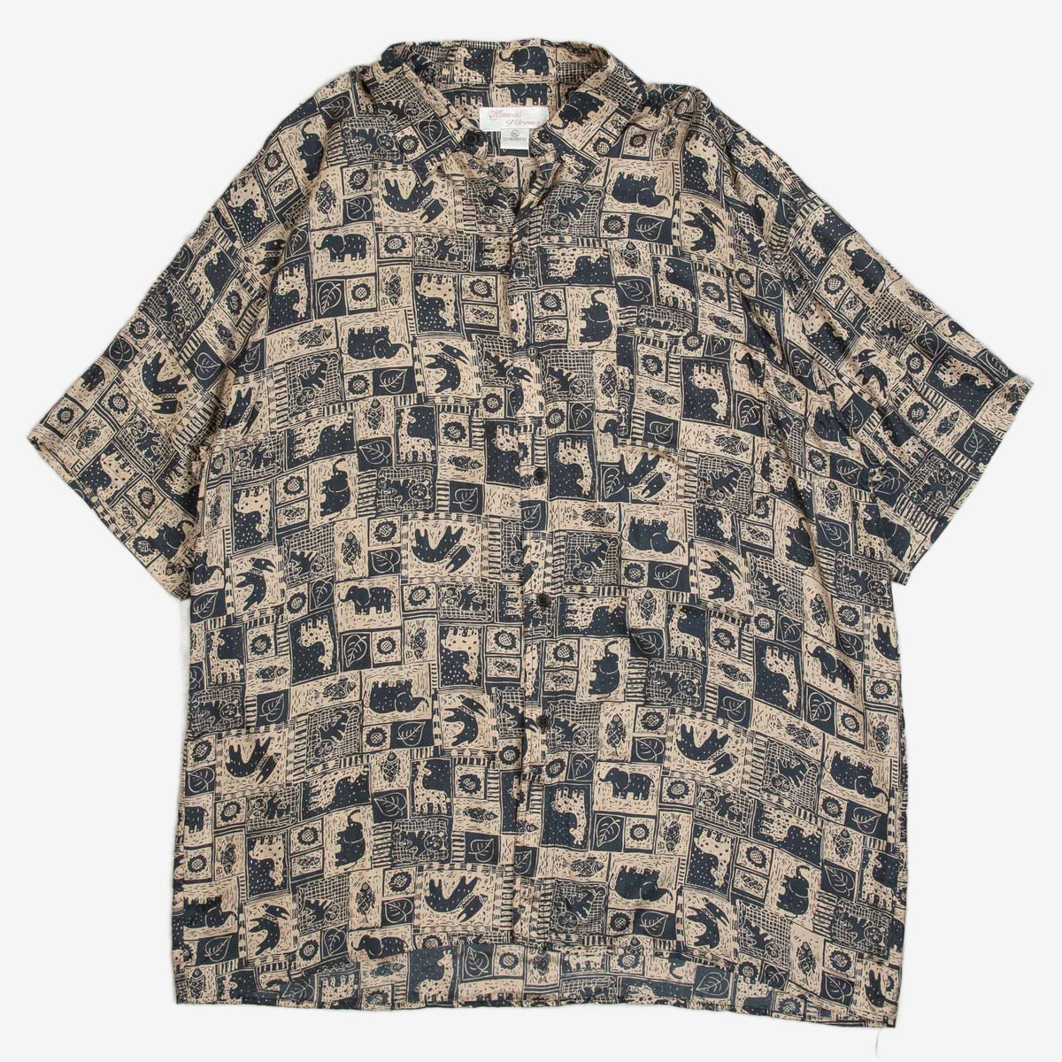 MEN'S VINTAGE 1990S HAWAIIAN SHORT SLEEVE PATTERNED SHIRT - XX-LARGE