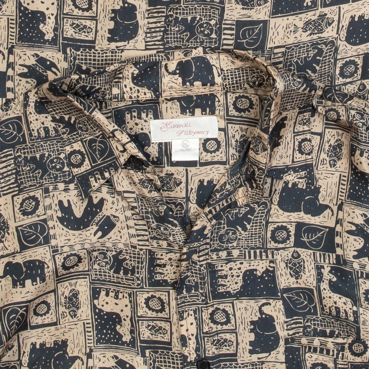MEN'S VINTAGE 1990S HAWAIIAN SHORT SLEEVE PATTERNED SHIRT - XX-LARGE