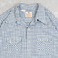 MEN'S VINTAGE 1980S CHECKED WESTERN SHORT SLEEVE SHIRT - X-LARGE