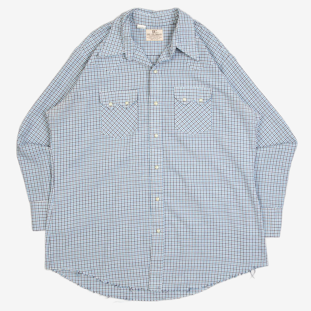 MEN'S VINTAGE 1980S CHECKED WESTERN SHORT SLEEVE SHIRT - X-LARGE