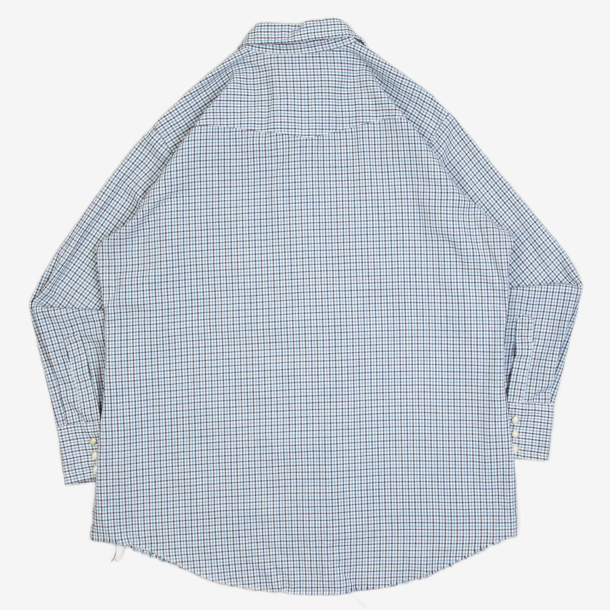 MEN'S VINTAGE 1980S CHECKED WESTERN SHORT SLEEVE SHIRT - X-LARGE