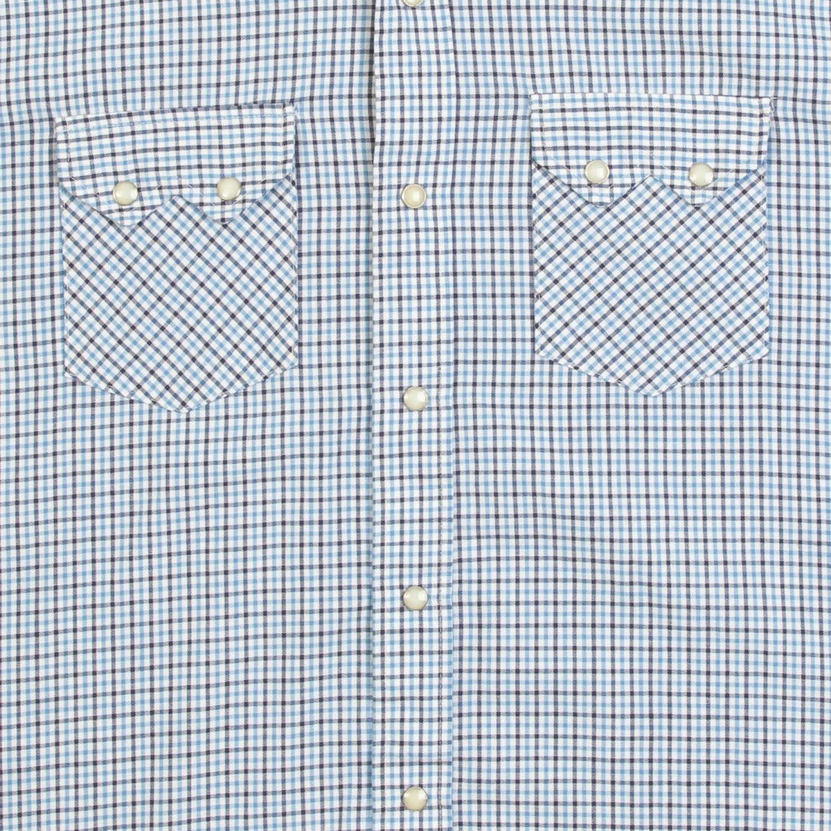 MEN'S VINTAGE 1980S CHECKED WESTERN SHORT SLEEVE SHIRT - X-LARGE