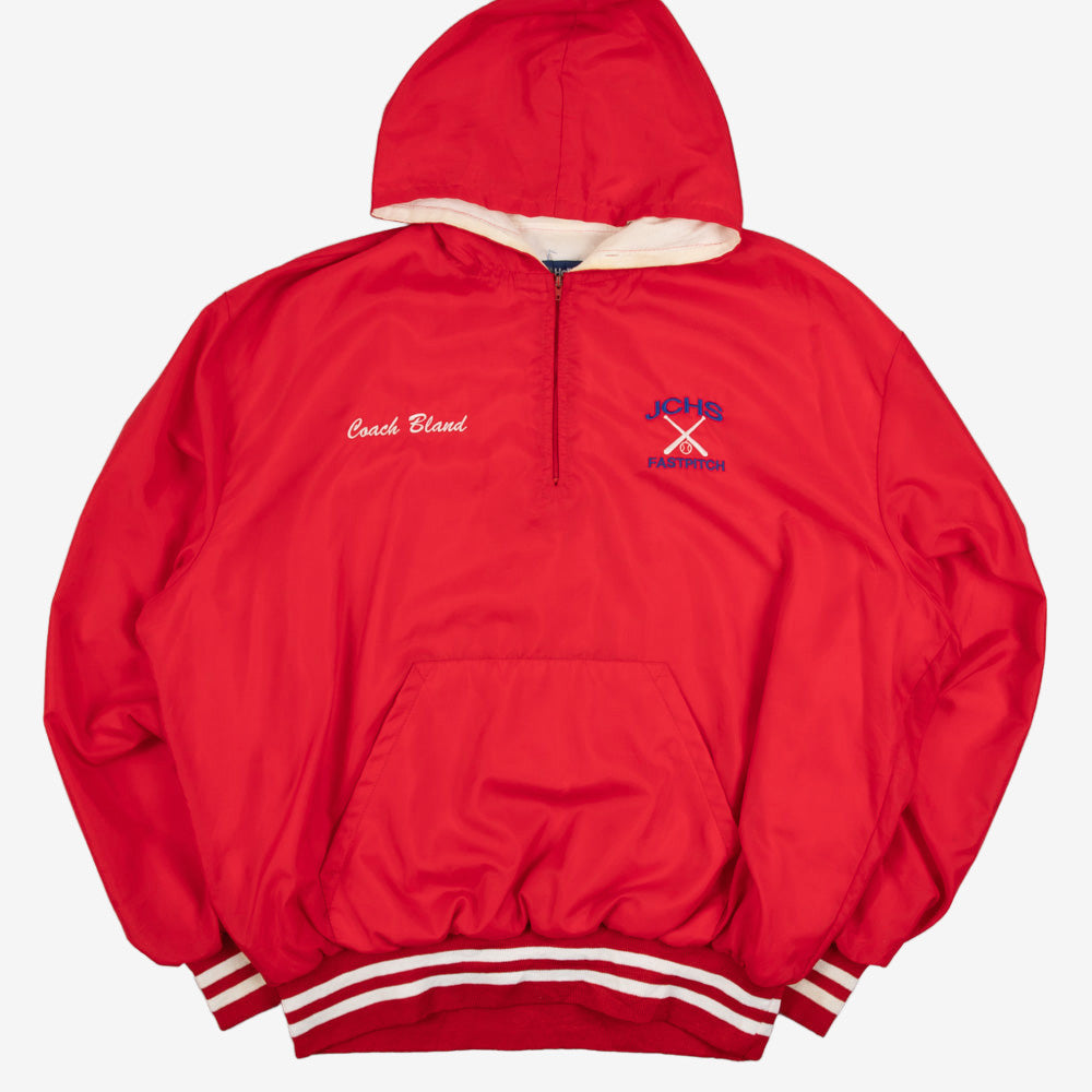 WOMEN'S VINTAGE 1990S LADY PANTHERS SOFTBALL HOODED QUARTER ZIP JACKET - X-LARGE