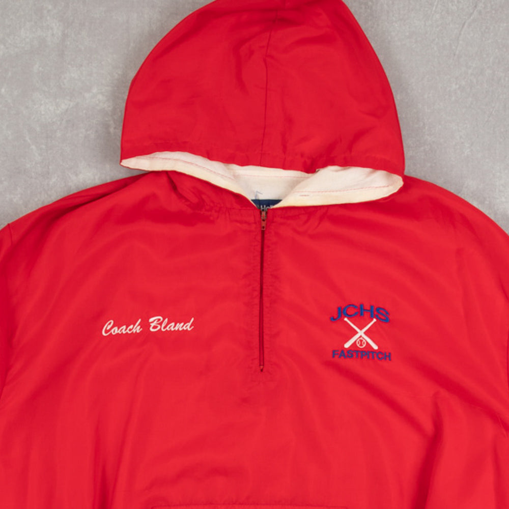 WOMEN'S VINTAGE 1990S LADY PANTHERS SOFTBALL HOODED QUARTER ZIP JACKET - X-LARGE