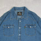 MEN'S VINTAGE 1990S DENIM WESTERN SHIRT - XXX-LARGE