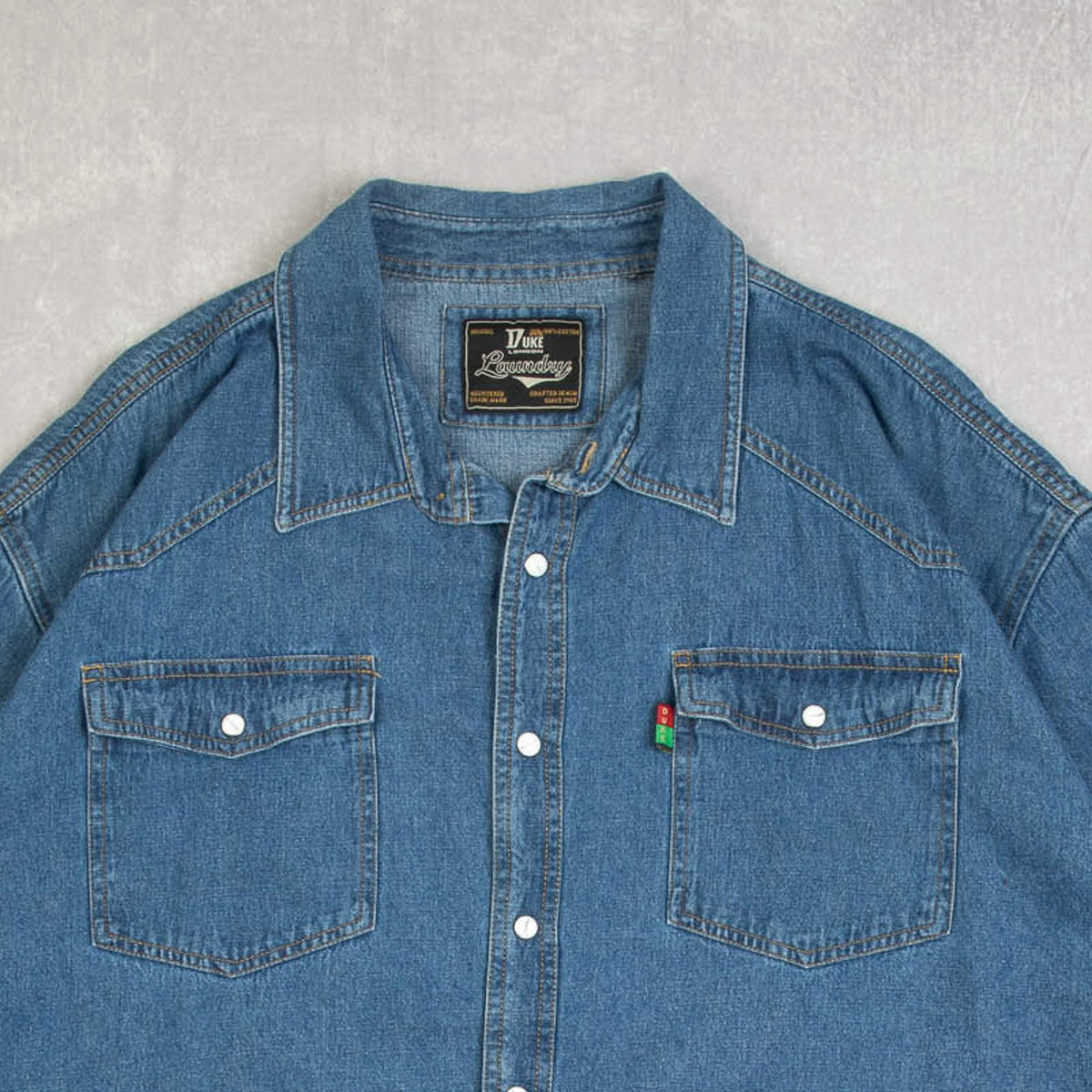 MEN'S VINTAGE 1990S DENIM WESTERN SHIRT - XXX-LARGE