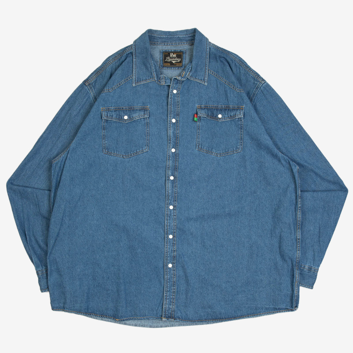 MEN'S VINTAGE 1990S DENIM WESTERN SHIRT - XXX-LARGE