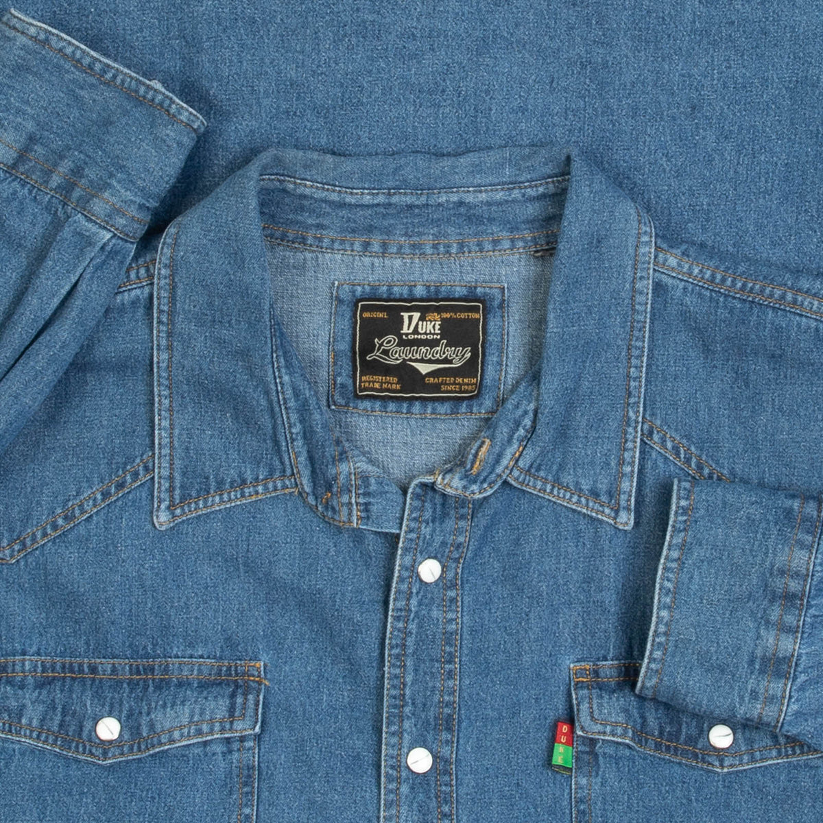 MEN'S VINTAGE 1990S DENIM WESTERN SHIRT - XXX-LARGE