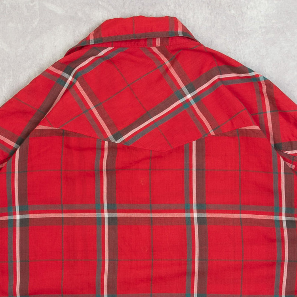 MEN'S VINTAGE 1990S CHECKED WESTERN SHORT SLEEVE SHIRT - LARGE