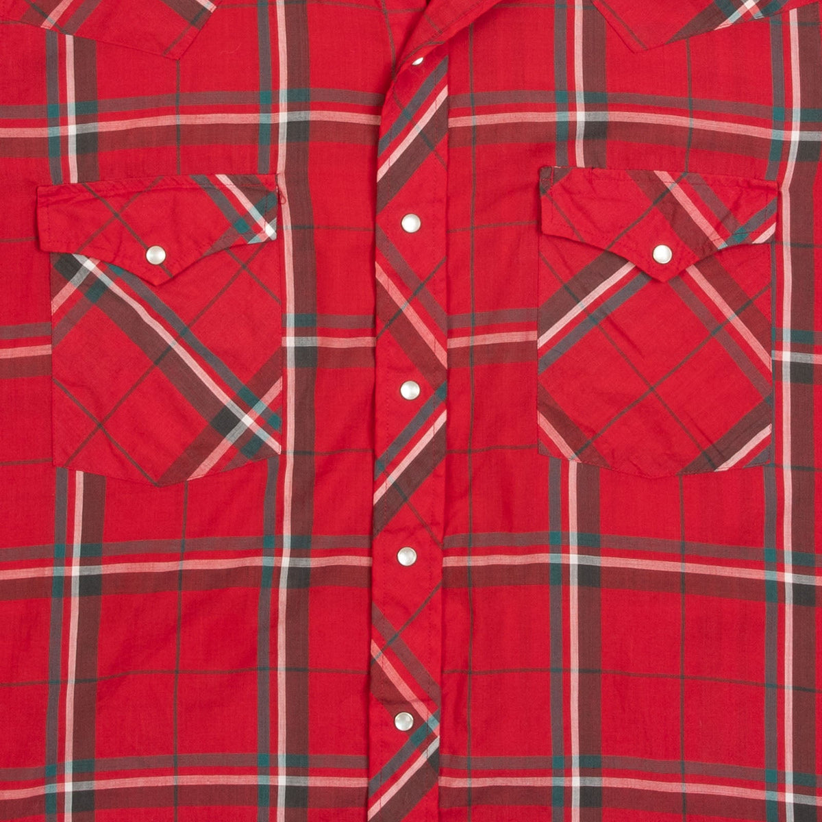 MEN'S VINTAGE 1990S CHECKED WESTERN SHORT SLEEVE SHIRT - LARGE